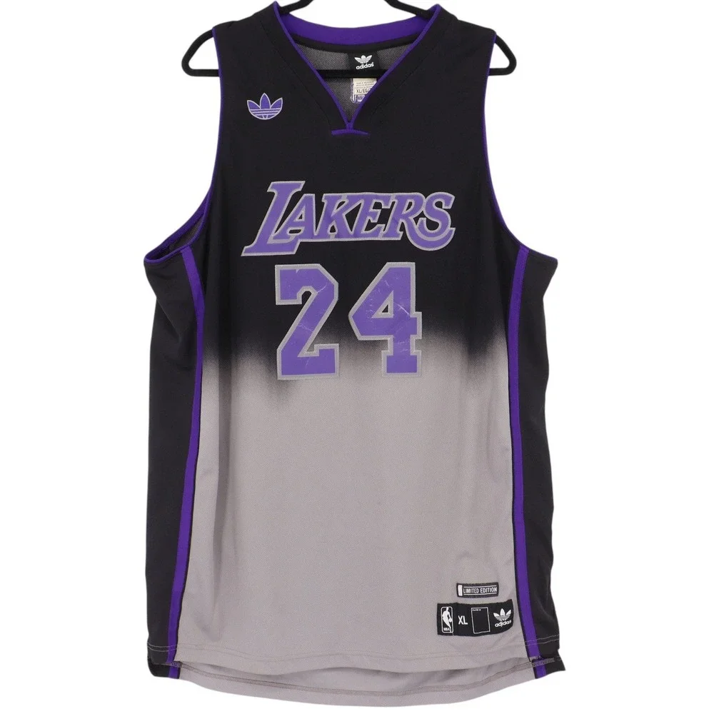 Adidas Kobe Bryant Lakers #24 Jersey Size XL Black Gray Fadeaway Limited Edition